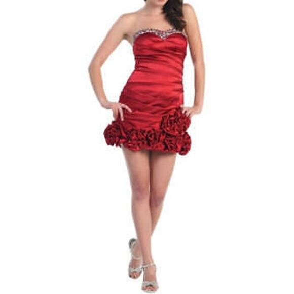 Nox Anabel Mini Strapless Dress Women Size XL Neckline Party Prom Homecoming - Picture 1 of 16